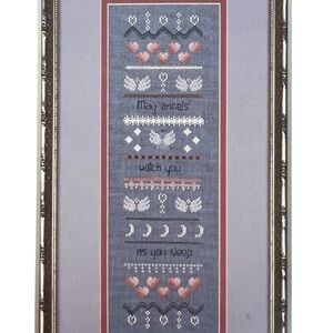 Black Swan ANGELS WATCH Sampler Cross Stitch Pattern‎ #23 Hearts Angels Wings